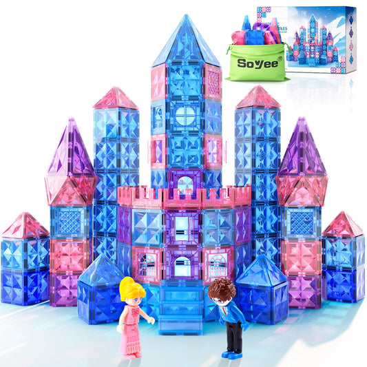 Diamond Magnetic Building Blocks - Princess Toys for 3-8 Year Old Girls & Boys - 3 4 5 6 Year Old Girl Birthday Xmas Present Preschool K12 Classroom Decor Classroom Must Haves School Supplies