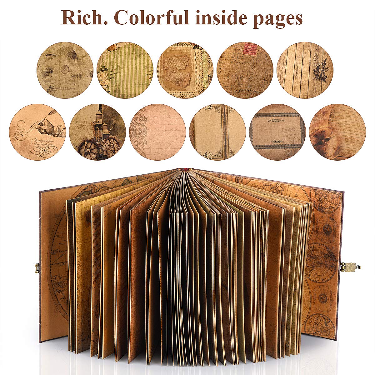 Our Adventure Book Travel Diary Photo Book,Scrapbook, Photo Album,Retro Style Travel Souvenir, Vintage Guestbook DIY Anniversary Wedding Travel Writing Baby Friend Gift, Heartfelt Present(Ball)