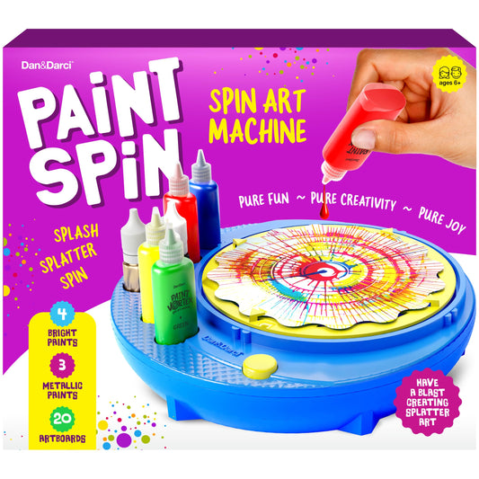 Dan&Darci Paint Spin Art Machine Kit for Kids - Arts & Crafts for Boys & Girls Ages - Art Craft Set Gifts for 6-9 Year Old Boy, Girl - Painting Spinner Toys - Birthday Gift Ideas for Ages 6-12 Years