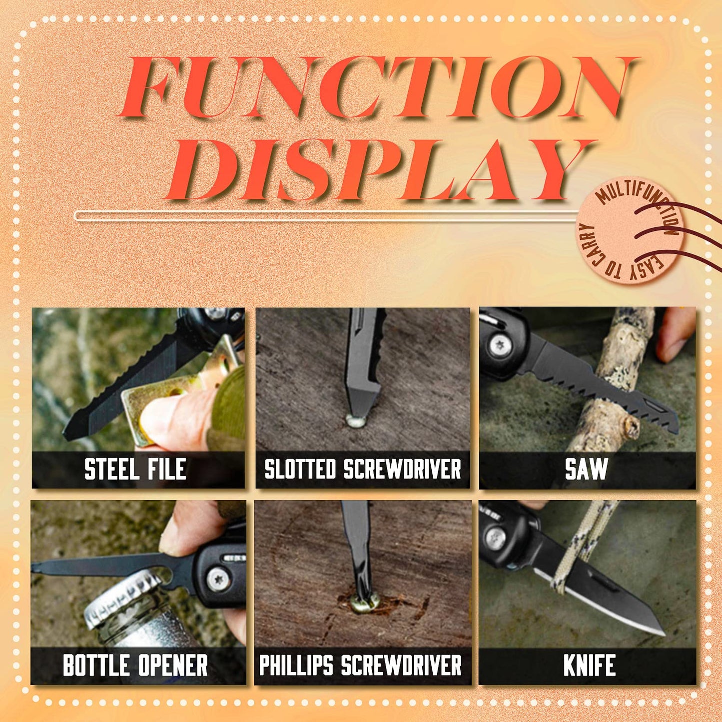 Custom Gifts For Men, Hammer Multi Tool 12 In 1, Camping Gear Survival Gadgets, Dad, Husband, Boyfriend, Grandpa, Grandson, Uncle, Brother, Groomsman, Anniversary Father's Day Birthday Valentines Gift