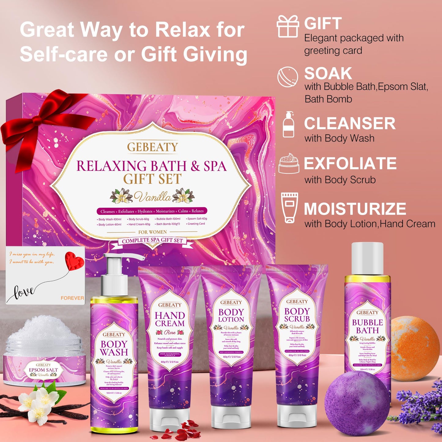 Spa Gifts for Women -Stress Relief Relaxing Thank You Gift for Mom Wife Her Sister Best Friend Birthday Gifts,Unique Self Care Womens Gift for Christmas Stocking Stuffer Secret Santa Gifts for Women