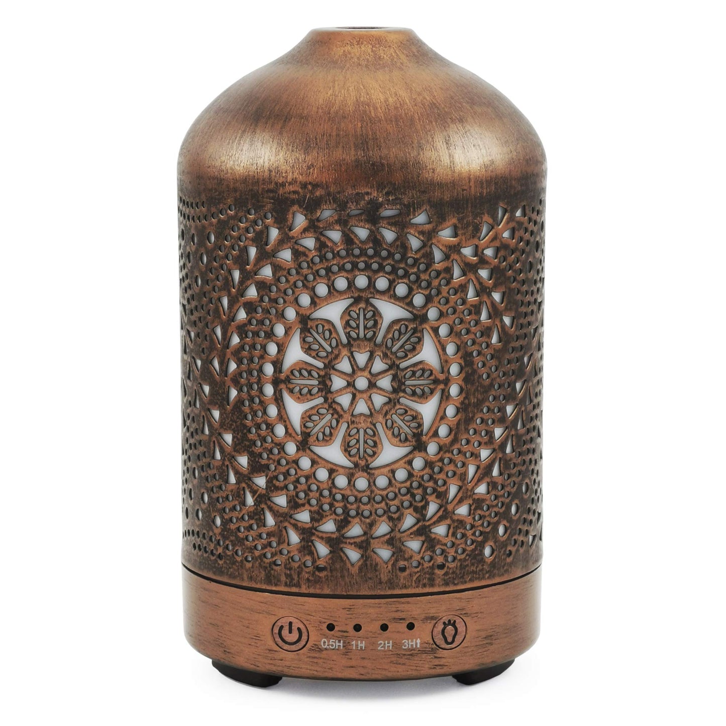 Earnest Living Essential Oil Diffuser Metal Diffuser 100 ml Timers Night Lights and Auto Off Function Home Office Humidifier Aromatherapy Diffusers for Essential Oils Gift