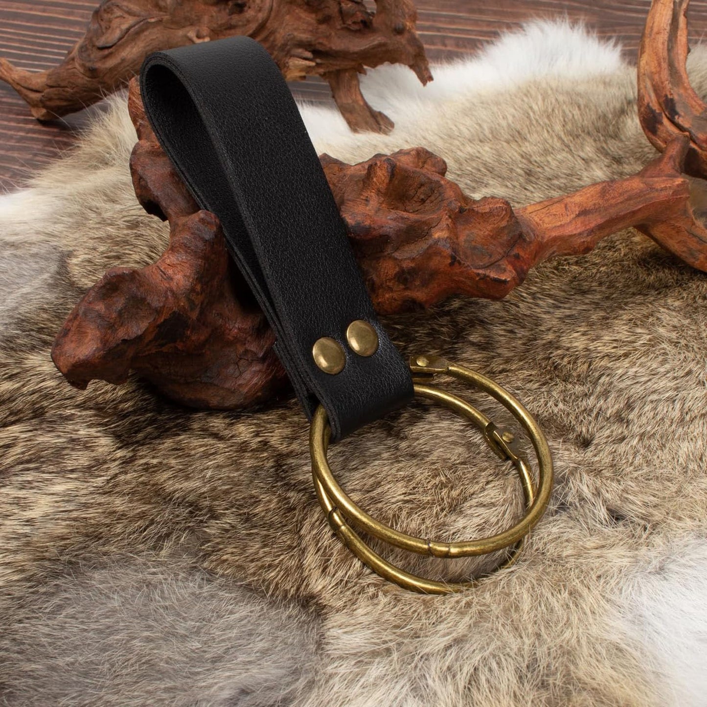 Renaissance Belt Pouch Purse Viking Bracer Hook Halloween Set Medieval Festival Costume Accessory Casual Fanny Pack Waist Bag (Dual-Black)