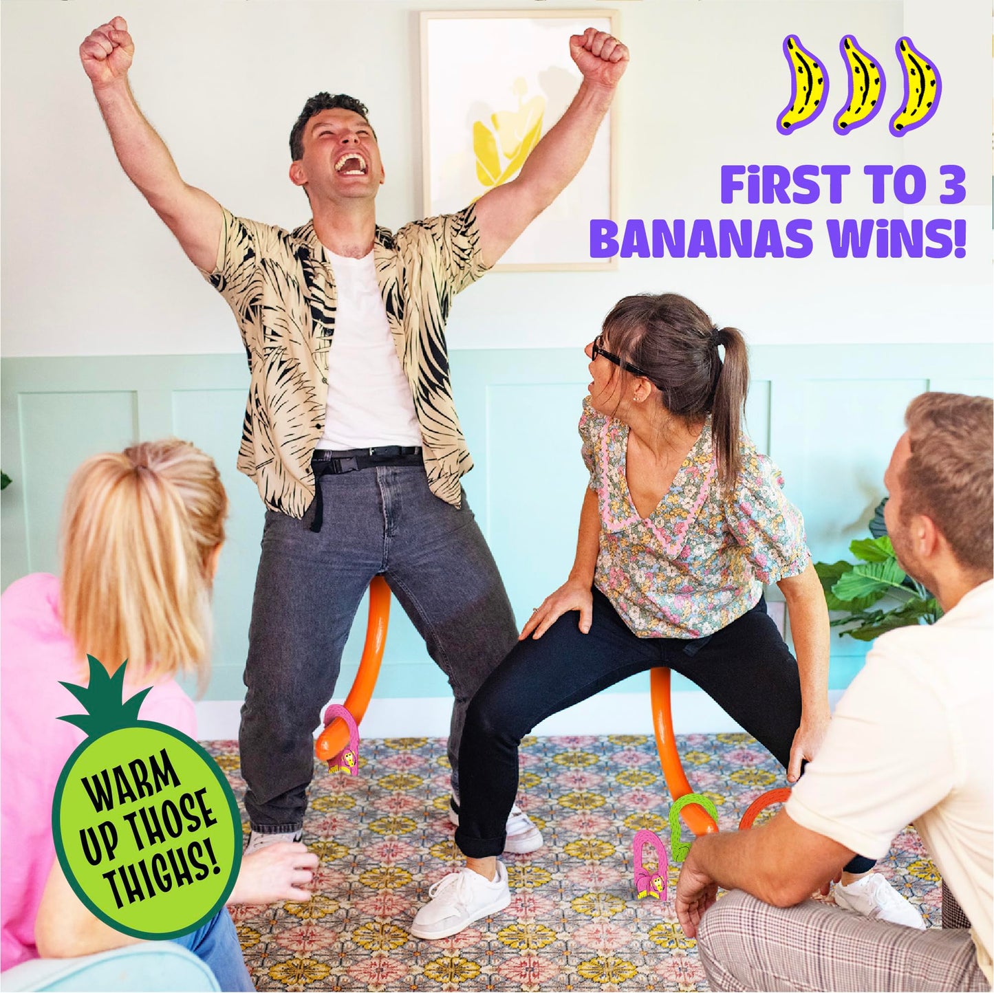 It's Bananas! The Monkey Tail Game - Funny, Fun Party & Family Board Game for Kids, Stocking Stuffer, Christmas, Thanksgiving, White Elephant, Girls Night, Birthday Gift, Gag, Novelty
