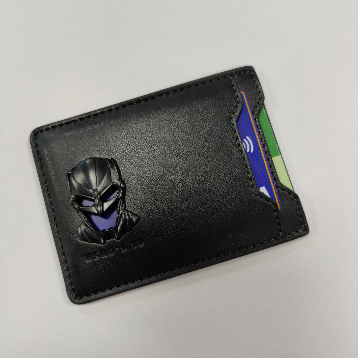 Leather Bat Wallet for Men Personalized Gift for Husband Unique Birthday Holiday Gift for Him Best for Anniversary and Christmas (3D Metalic Mask)