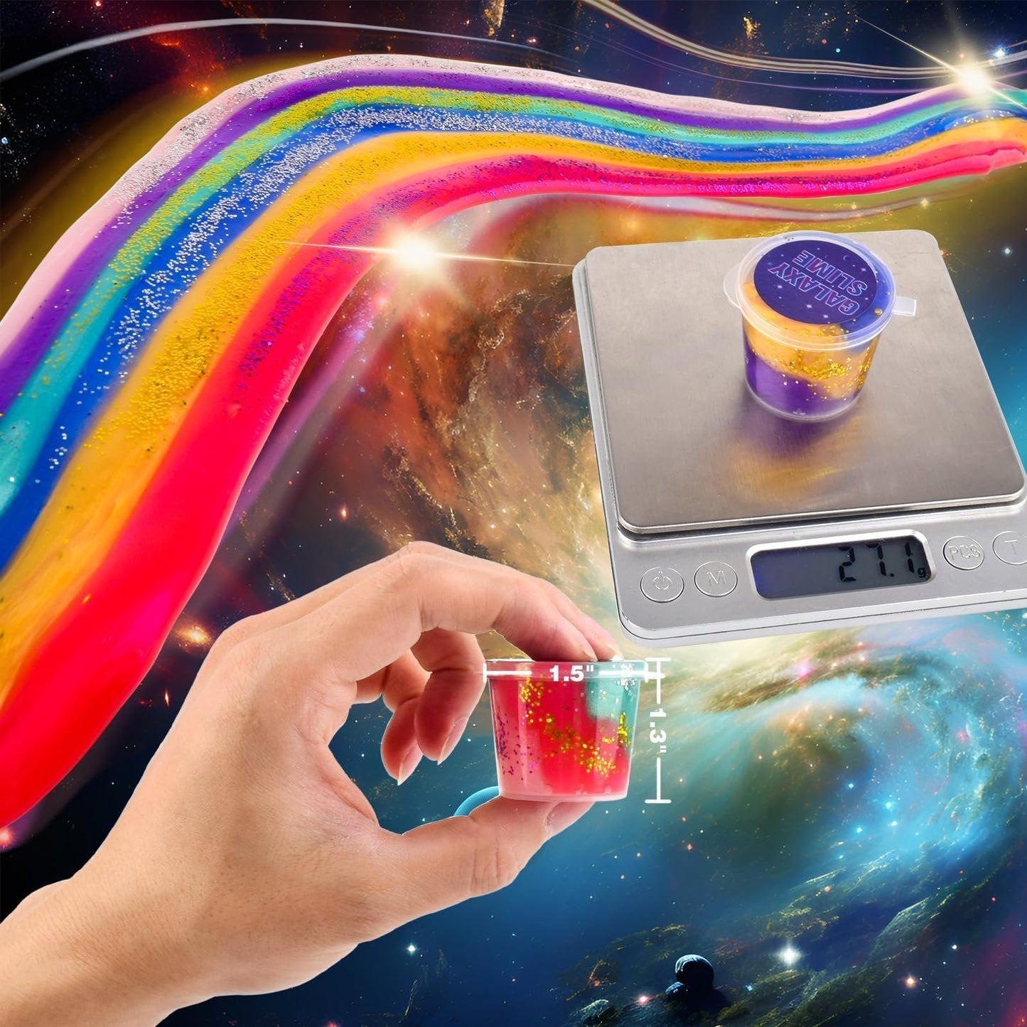 Slime Party Favors for Kids,46 Pack Galaxy Slime Kit, Non Sticky,Wet,Soft Sludge Toy Mini Slime Bulk for Boys Girl, Stress Relief,Goodie Bags,Easter Stocking Stuffers