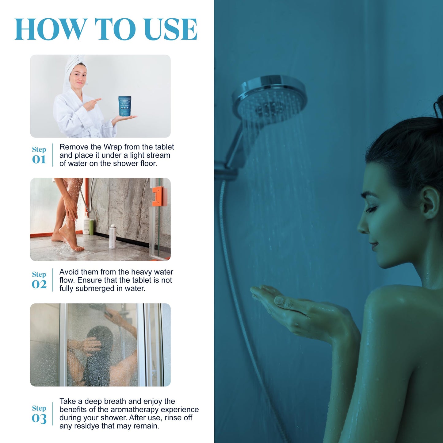 GLOWLYLITE Shower Steamers Aromatherapy | 20 Pack Shower Steamers for Women & Men, Essential Oils for Stress Relief, Self Care, Gifts for Mom, Birthday, Stocking Stuffers & Christmas (Blue)