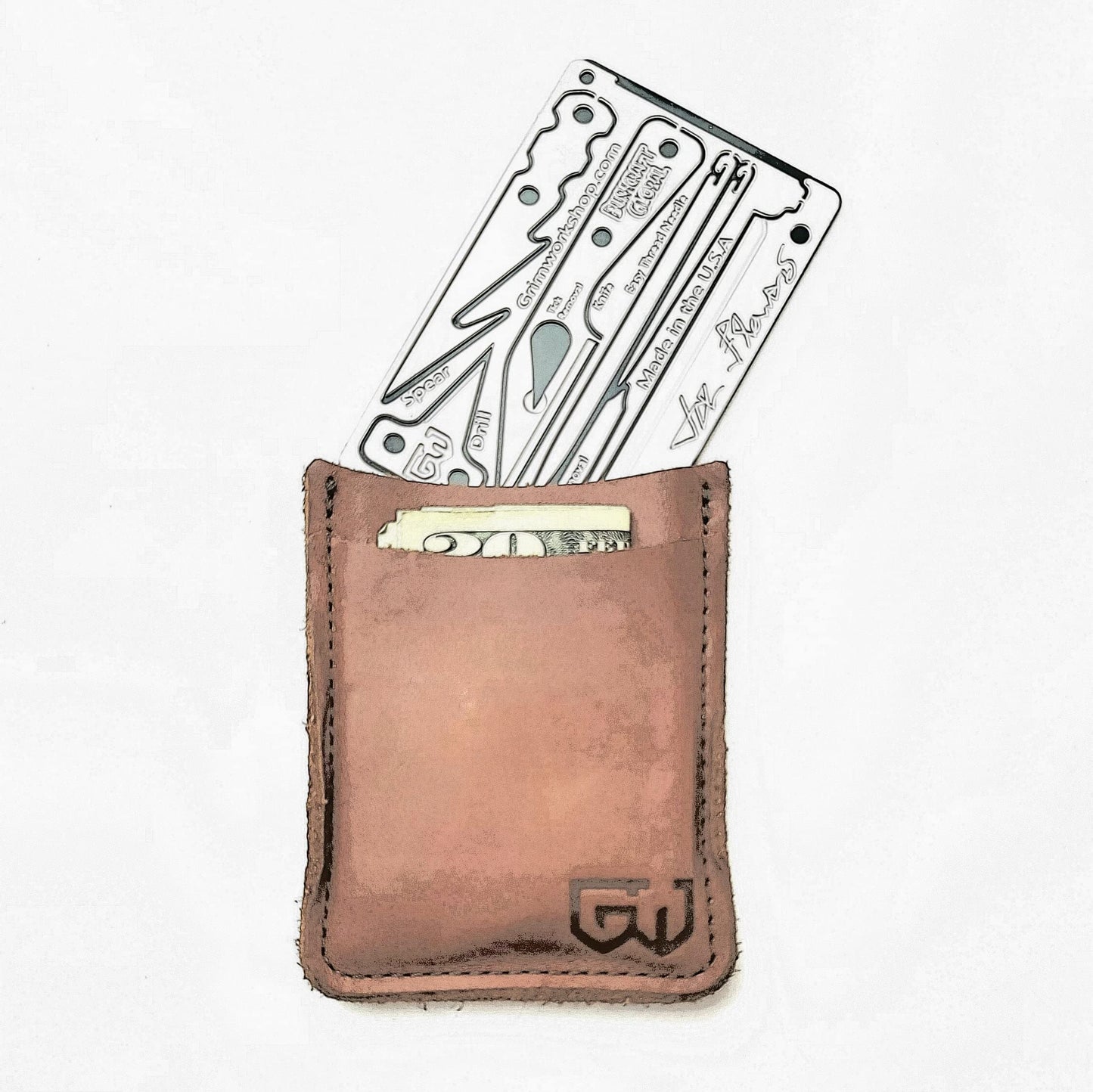 Grim Workshop - Joe Flowers Signature Survival Card - Wallet Multi Tool with an EDC Tool Kit Inside - Stainless Steel Made in the USA Credit Card Tool