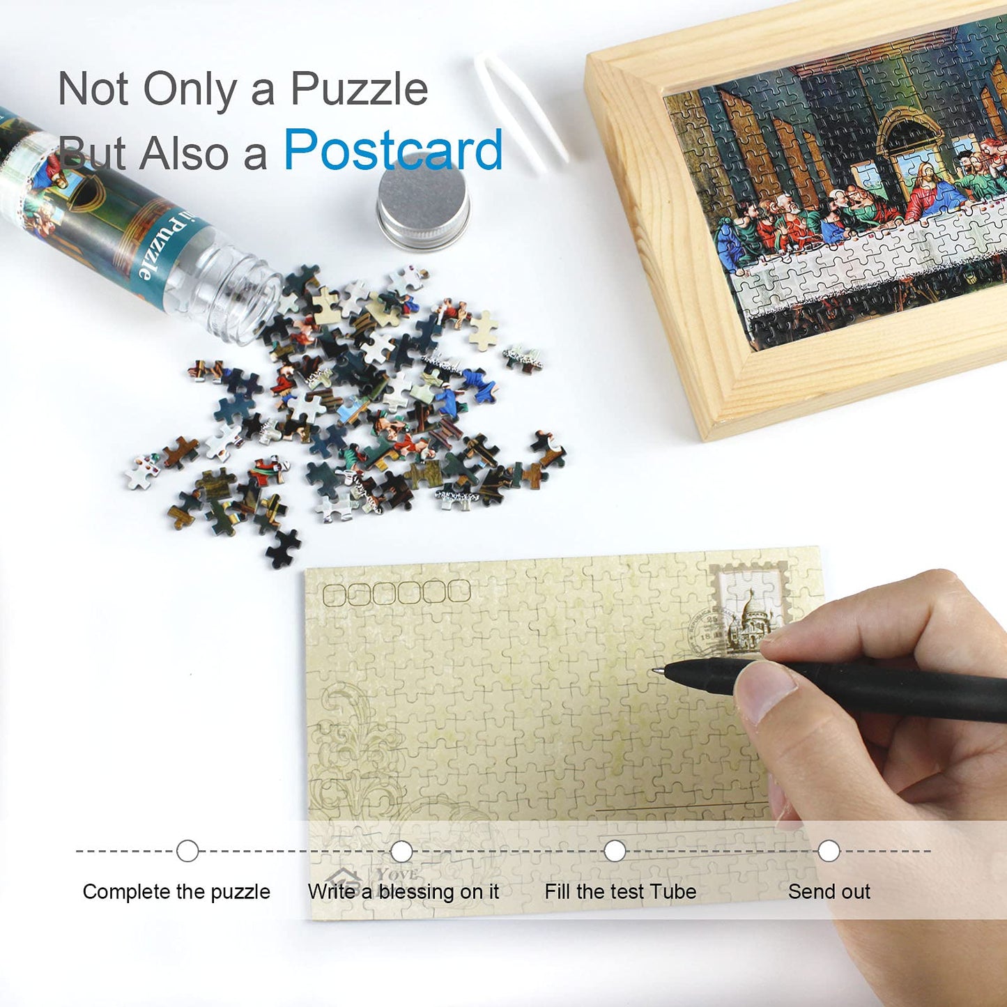 Mini Jigsaw Puzzles for Adults 234 Pieces - Test Tube Puzzle Challenging Micro Jigsaw - Difficult Tiny Home Decor Entertainment 6x4in (8 Pack-3)