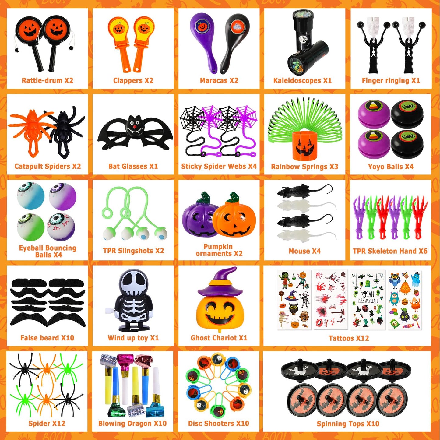 Garma 248Pcs Halloween Party Favors Bulk for Kids, Halloween Goodie Bag Fillers Toys Assortment Prizes Gift for Trick or Treat Fidget Toys Classroom Rewards, Halloween Party Supplies Non Candy Treats