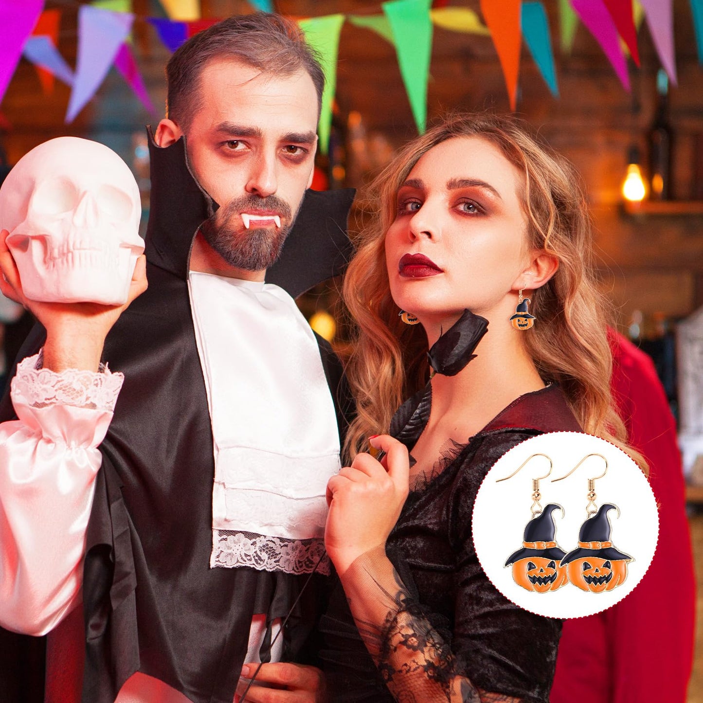 Nosiny 36 Pairs Holiday Earrings Variety Pack Halloween Christmas Fall Thanksgiving Gifts for Women Teacher Party Favors(Stylish Hook Earrings)