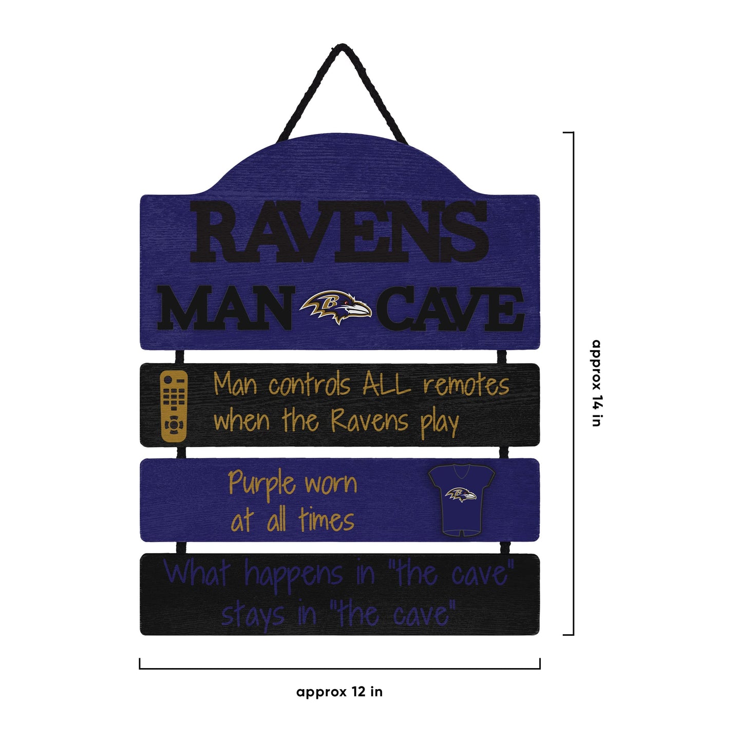 FOCO Baltimore Ravens NFL Mancave Team Logo Man Cave Hanging Wall Sign