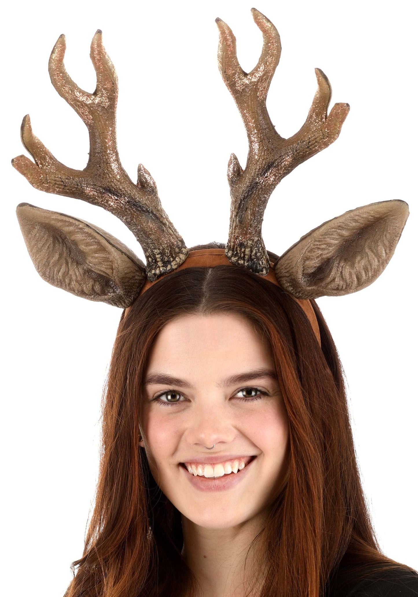 Fun Costumes Deer Antlers Headband | Reindeer Bones Headbands Faux Fur Elk Headwear With Horns & Ears For Adults