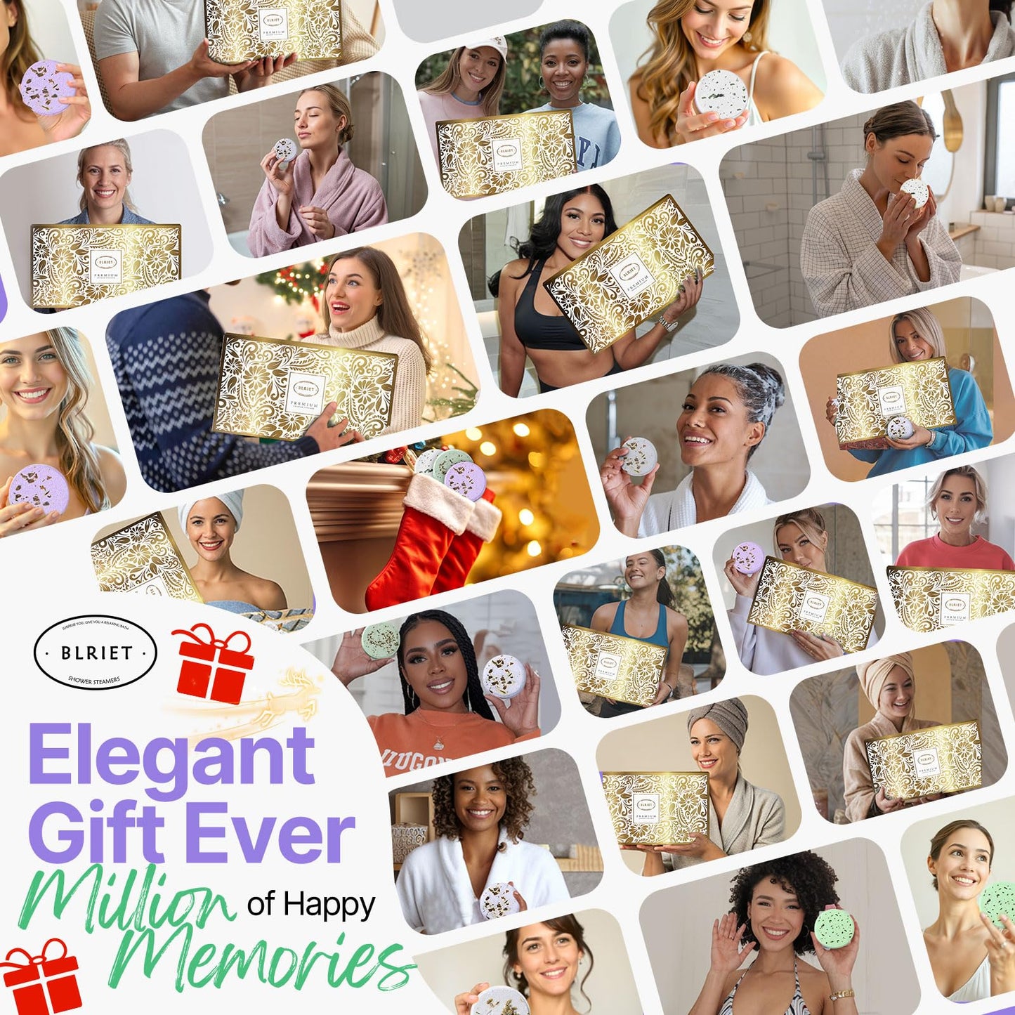 Shower Steamers Aromatherapy 18 Pack Gifts for Women Birthday Christmas Stocking Stuffers White Elephant Natural Essential Oils Stress Relief Mint Lavender Relaxation for Mom her him Men Teens Adults