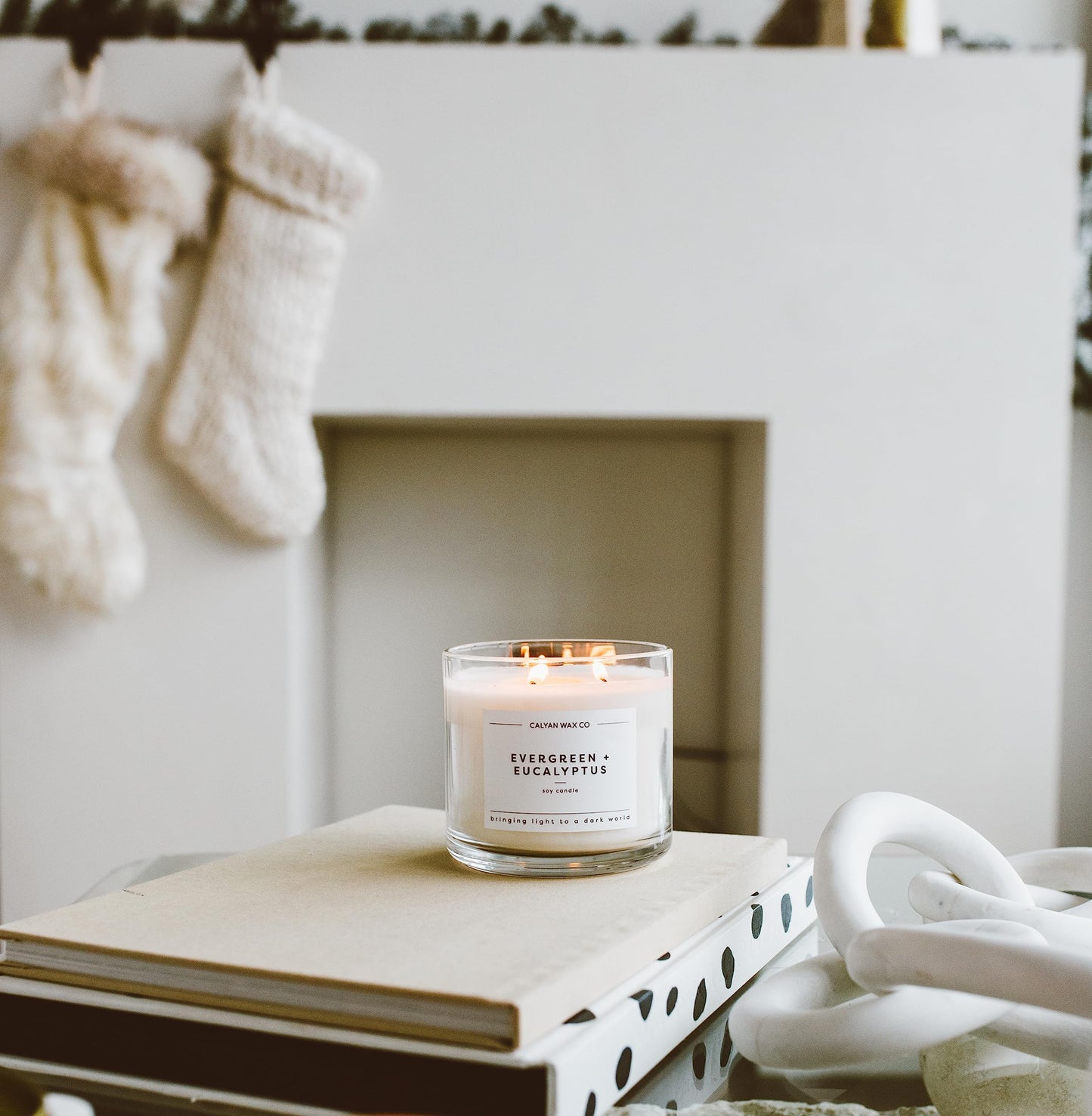 Calyan Wax Co. 3 Wick Candle, Home + Holiday Scented Candle, 43 Hour Burn Time, 3 Wick Soy Candles, Non Toxic & Vegan Soy Wax, Glass Jar Scented Candles, 14.9oz