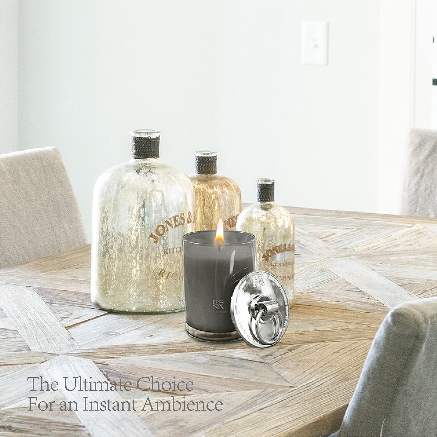 Luxury Christmas All Natural Scented Candles | 8.8oz 50 Hours Burn Lemongrass Soy Candles | Xmas Gifts for Her/Women Who Has Everything | Holiday Metal Lid Candle Housewarming Gift