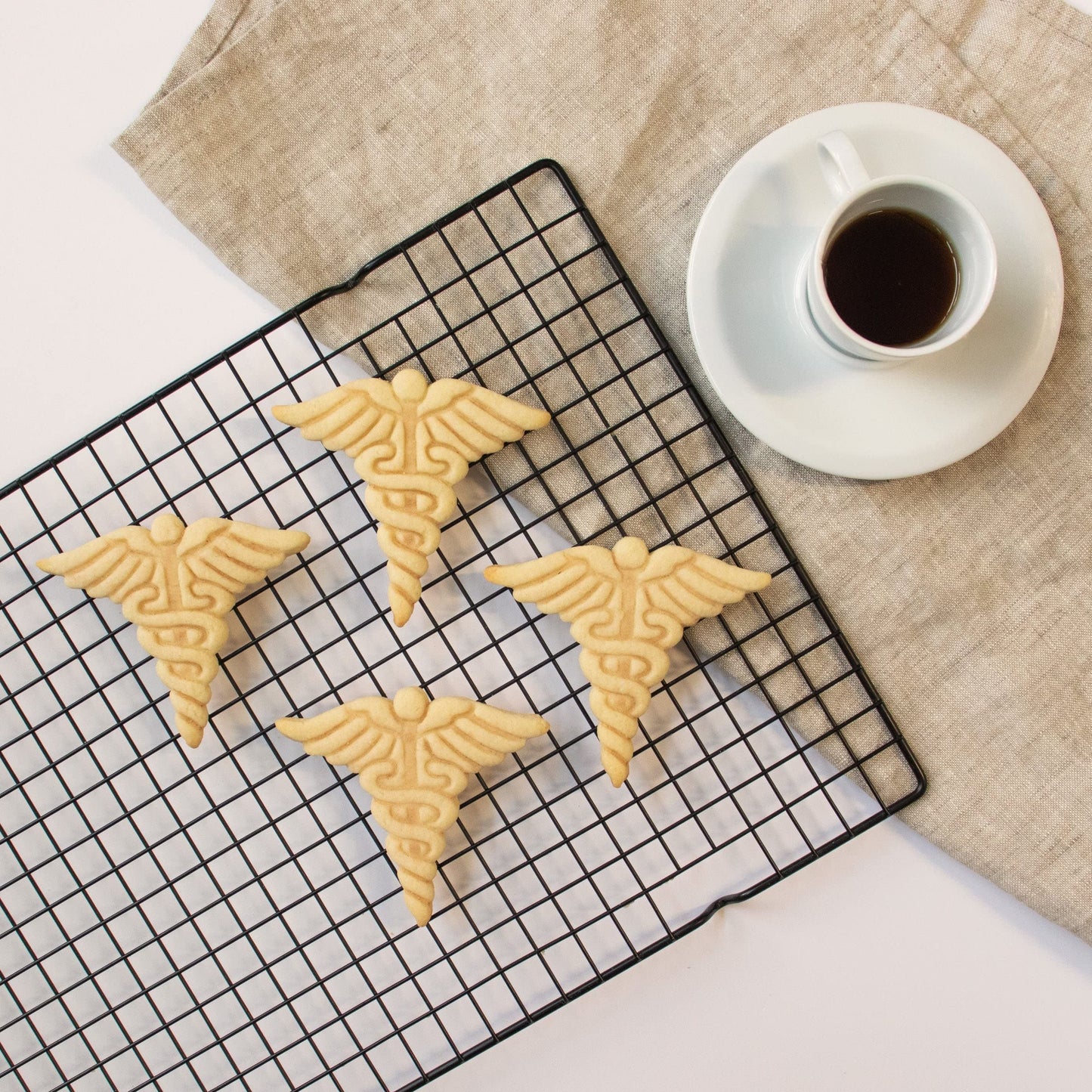 Set of 2 Medicine themed cookie cutters (Designs: EMS and Caduceus), 2 pieces - Bakerlogy