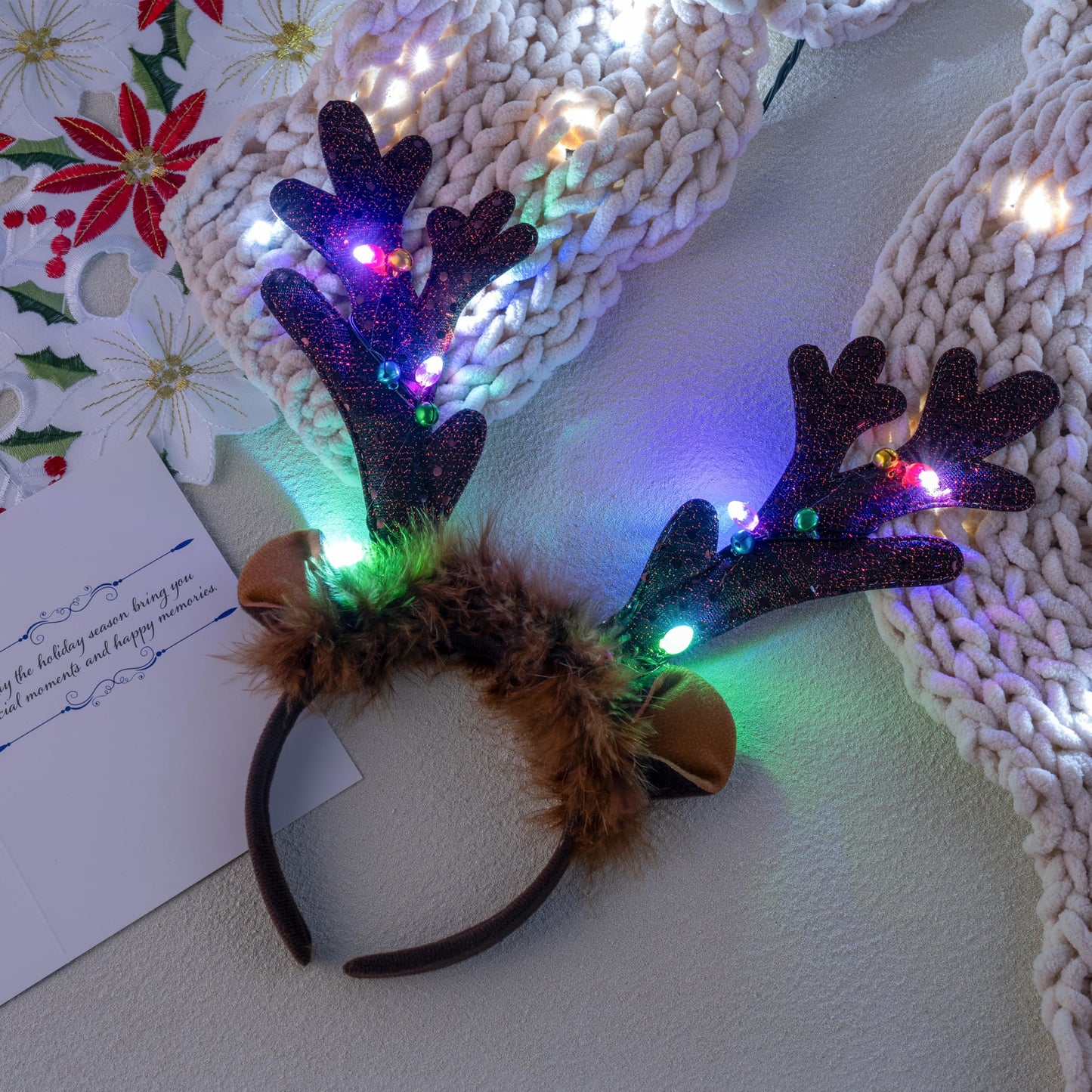JOYIN Christmas Light Up Antler Headband, Long Antler Headband for Adult Kids Christmas Party Favor Supplies Xmas Accessories Holiday.