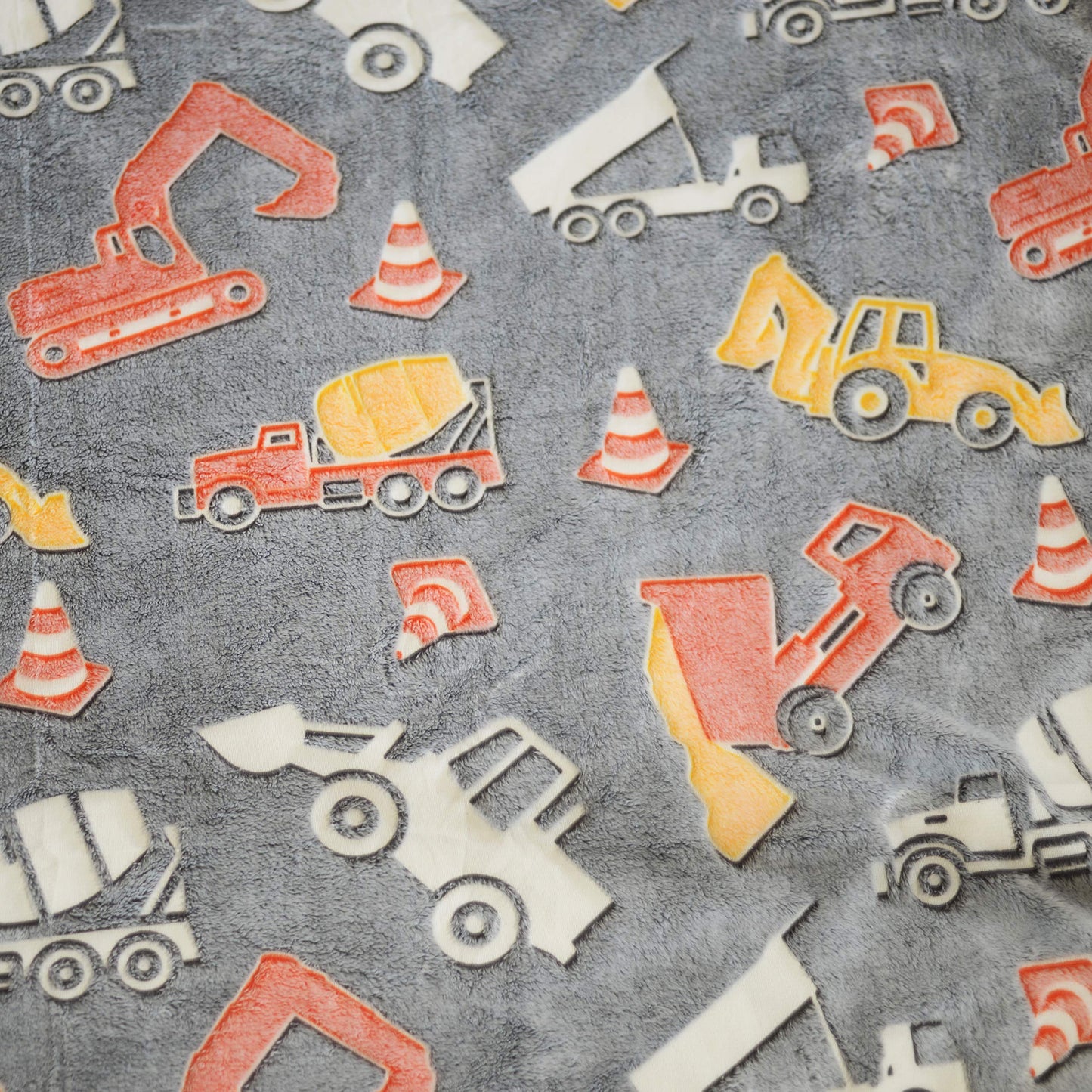 Construction Truck Glow in The Dark Blanket - Luminous Tractor Blanket for Kids - Soft Plush Digger Dump Truck Excavator Throw for Boys - Large 60inx50in Glowing Big Trucks Toddler Gift