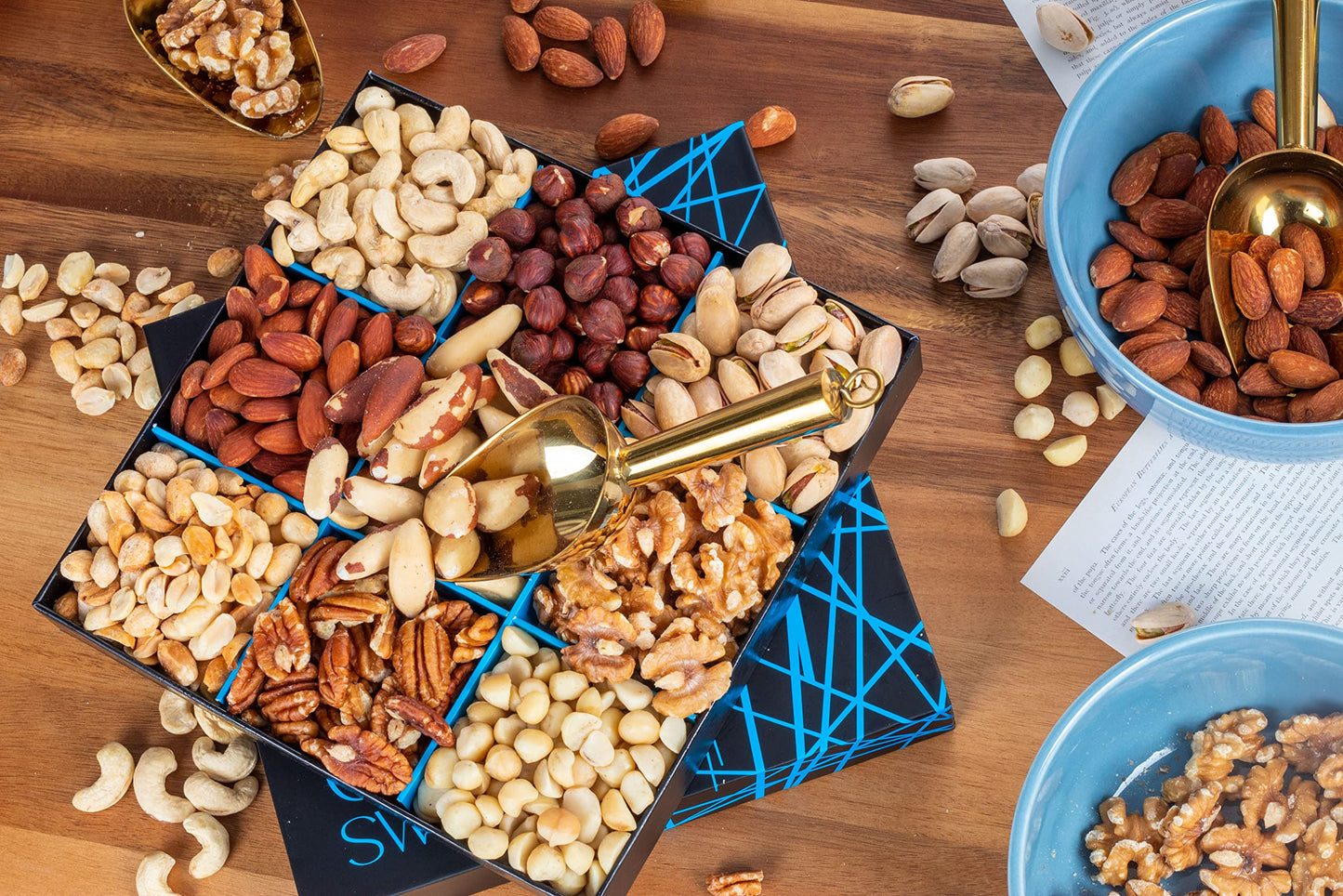 Nuts Gift Basket - Freshly Roasted And Natural Mixed Nut Gift Box - Gourmet Healthy Food Gift for Men/Women - Gourmet Gift, Healthy Gourmet Snack Box for Birthday, Thank You, Congratulations, Corporate, Get Well Soon, Care Package