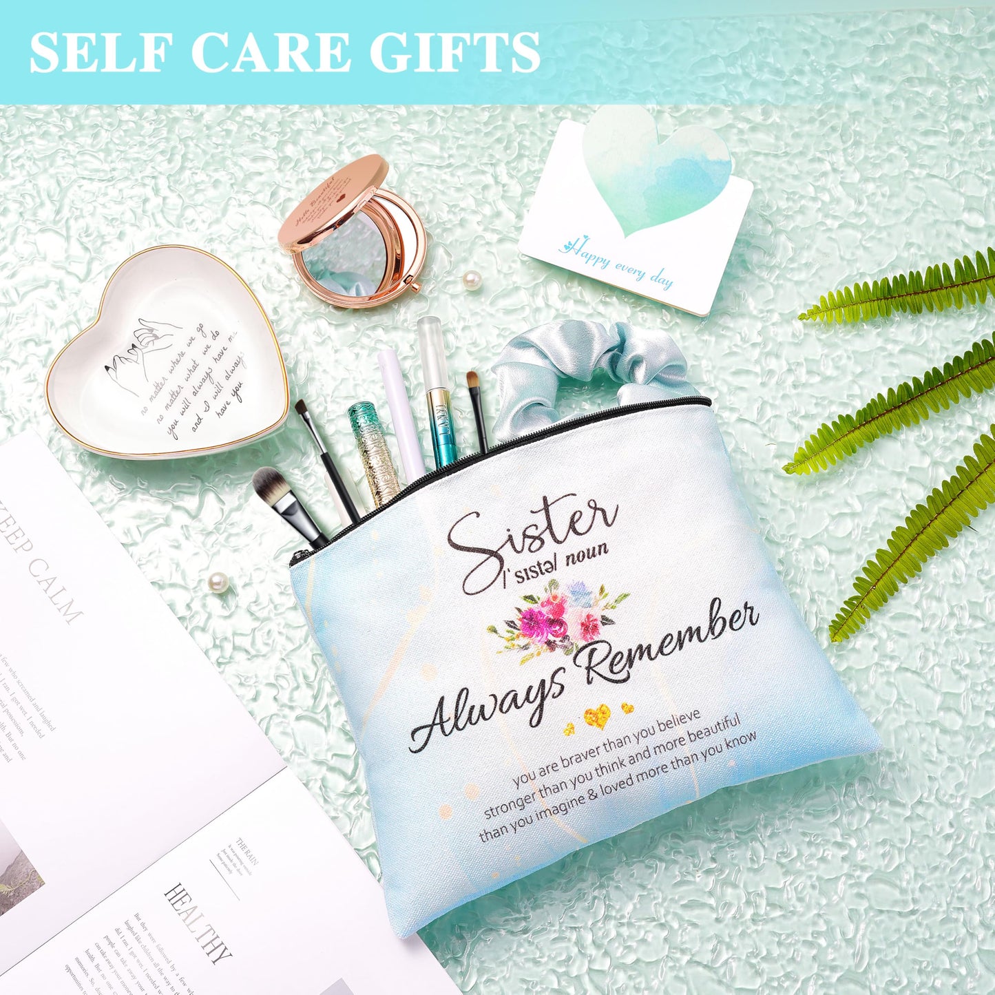 Sisters Birthday Gifts for Women Teen Girl, Best Friend Birthday Gifts Unique Friendship Gifts for Bestie BFF Friends Female Soul Sister Birthday Christmas Gift (Sisters Gifts-Blue)