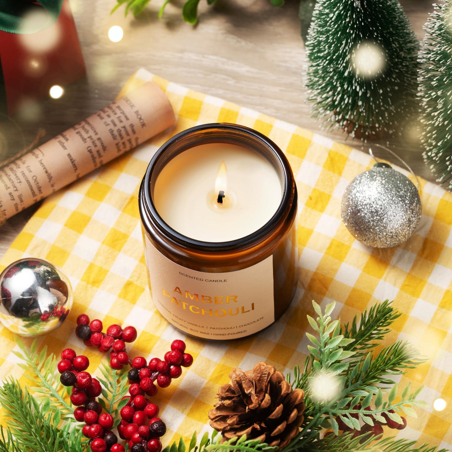 Scented Candles Set, 4 Pack Aromatherapy Candles for Home Scented, Candle Gift Set for Women, 28oz 200H Long Lasting Amber Jar Candles Soy Candles for Women Stress Relief, Relaxing, Spa, Birthday Gift