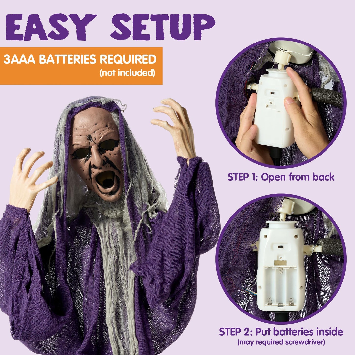 JOYIN Halloween Decorations Outdoor Animatronics Groundbreaker Zombie, Animated Halloween Outside Zombies Decor, Light-up Talking Groundbreaker with Shaking Body, Haunted House Lawn Graveyard Decor