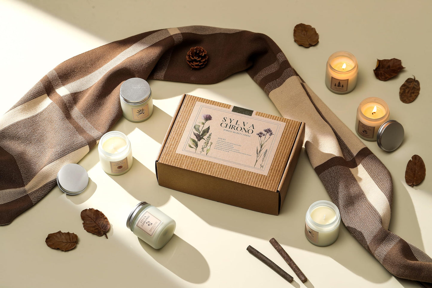 Scented Candle Gift Set for Women, Pet-Friendly 6-Pack Soy Wax Candles, 10% Essential Oils, Quick Diffusion, Long-Lasting Fragrance, 20-24H Burn, Ideal for Yoga, Relaxation, Stress Relief & Home Décor