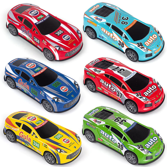 Race Toy Cars for Toddler Boys Girls 7 Inch Friction Powered Trucks for Kids Ages 3 4 5 6 7 8 Years Old Stocking Stuffers for Kids - 6Pack