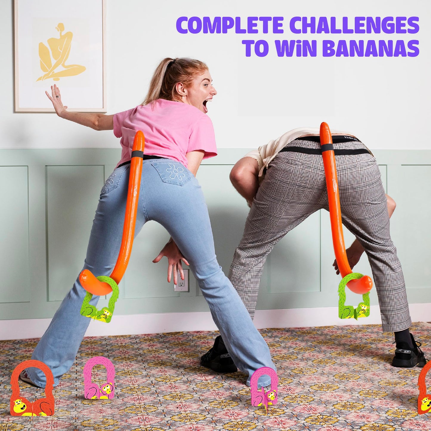 It's Bananas! The Monkey Tail Game - Funny, Fun Party & Family Board Game for Kids, Stocking Stuffer, Christmas, Thanksgiving, White Elephant, Girls Night, Birthday Gift, Gag, Novelty